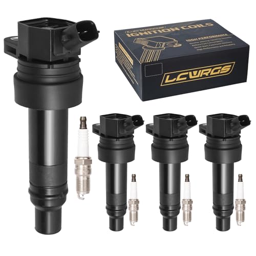 Set of 4 Ignition Coil Pack and Iridium Spark Plugs Fits for 1.6 L4 Kia Soul Rio Hyundai Veloster Accent 2012 2013 2014 2015 2016 2017 2018 2019 Coils Spark Plugs Replaces UF652
