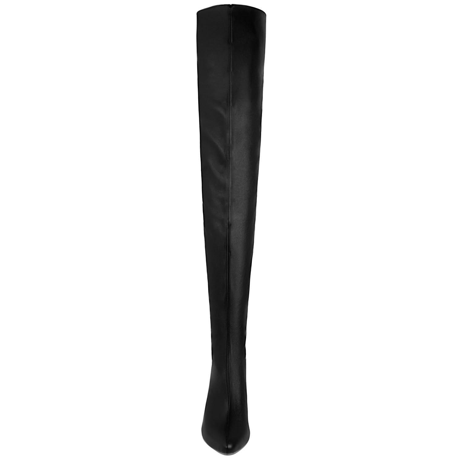 Ulalaza Stivali da donna in pelle da donna sopra gli stivali allungati gambe sexy stivali tacchi alti stivali invernali con cerniera a punta per il matrimonio e vocazione