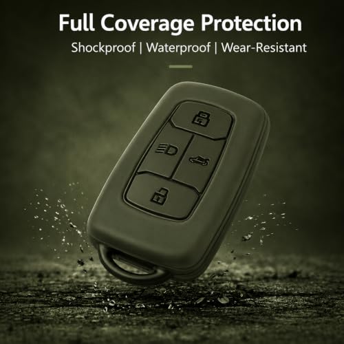 Image of JVCV Soft TPU Cover Compatible with Tata Nexon EV, Harrier, Tiago EV, Altroz, Tigor, Safari, Punch 4 Button Smart Key | Scratch-Resistant Protective Case (Matte Green)