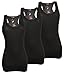 Produktbild Muse Damen Tank Top Trägershirt Größe 34/36/38 Farbe (3 x Schwarz)