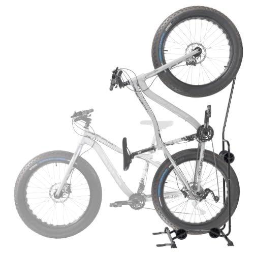 Image of CyclingDeal Upright Bike Stand - Premium Quality Vertical & Horizontal Adjustable Bicycle Floor Parking Rack - for Storing MTB Road Bikes - up to 29 inch Wheel Size - for Fat Bike - 1 Bike