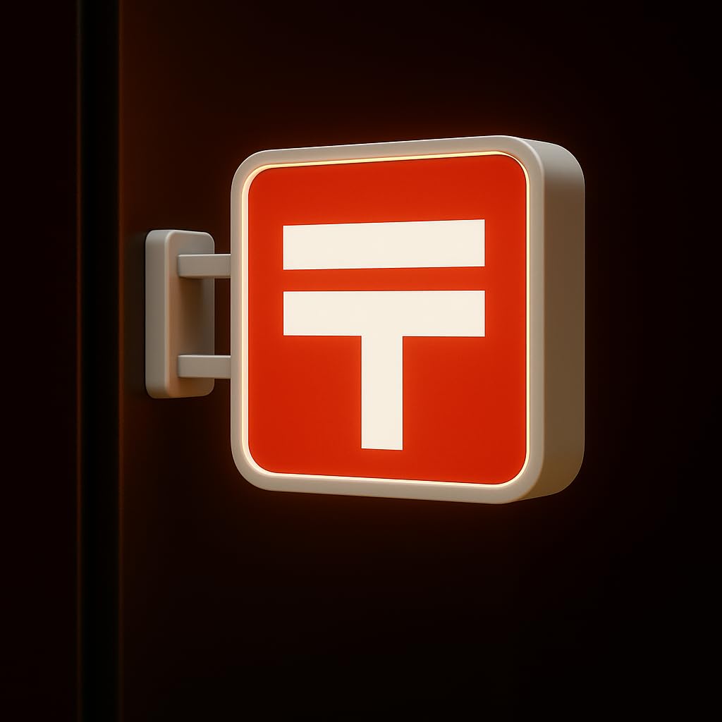 Japan Post Lightbox Magnet | Japanese Postal Sign Neon Miniature | Neo Tokyo Street Aesthetic