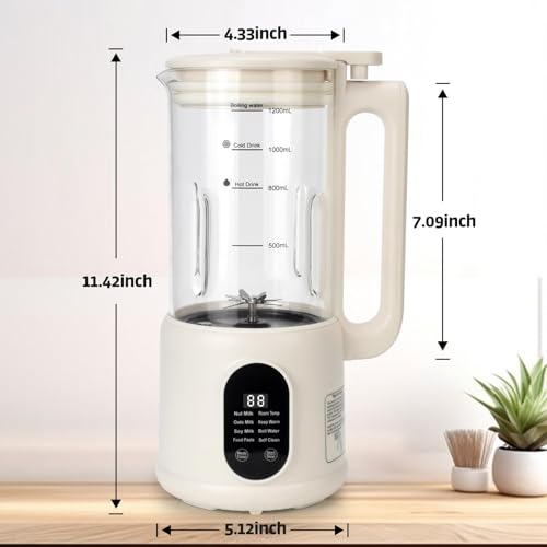 Image of Automatic Nut Milk Maker, 8 in1 40oz Soybean Milk Machine for Homemade Almond, Oat, Soy, Coconut, Plant-Based Milk and Non Dairy Beverages, 12 Hours Timer /Auto-clean /Room Temp /Keep Warm /Boil /Low-Noise