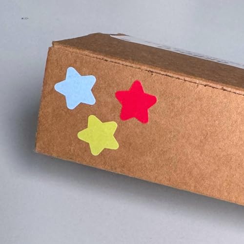 1200 Stück, 12mm - Sticker Sterne Aufkleber Klebesterne Bunt - 10 Farben