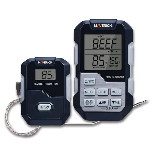 Maverick Long Range Digital Wireless Meat Thermometer, 300 ft Remote Monitoring, Timer, Heat-Resistant Probe (662°F), for Grilling, Smoking, Roasting & Oven Cooking (Dual Probe) (Single Probe)