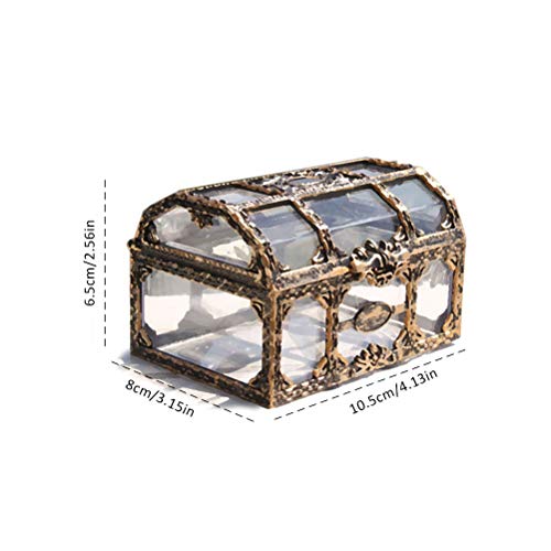 Gintdinpu Mini Clear Pirate Treasure Chest Jewelry Box, Crystal Gem Storage Organizer Mini Case - Image 3