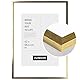 JUNOMI® Bilderrahmen DIN A2 (42x59,4 cm) Holz | Farbe Gold | Posterrahmen mit bruchsicherem Acrylglas | Hoch- & Querformat zur Wandmontage, schmales Profil