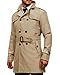 Runcati Trenchcoat Herren Slim Fit Zweireiher Mantel Mittellang klassisch Business Casual Coat Herbst winddicht Mantel,Khaki,XL