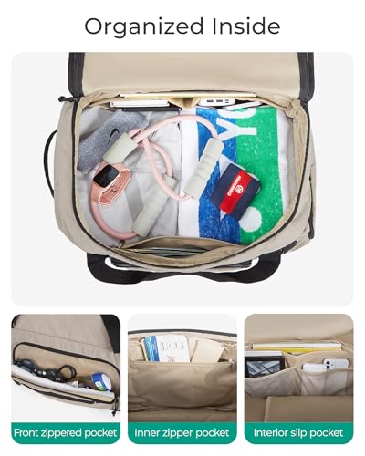 BAGSMART Gym Backpack for Men Sports & Weekend Travel, 4-in-1 Convertible Travel Duffle Bag with Shoes Compartment & Wet Pocket, 38L Gym Bag for Women, Black3