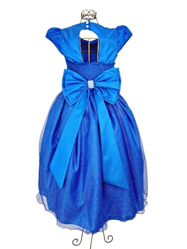 Vestido Infantil Azul Royal Glitter Casamento De Luxo Rodado Tamanho:14