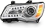 ACANII - For 2011-2014 Chrysler 300 Chrome Bezel Halogen Type Factory Style Headlight Headlamp Assembly Left Driver Side