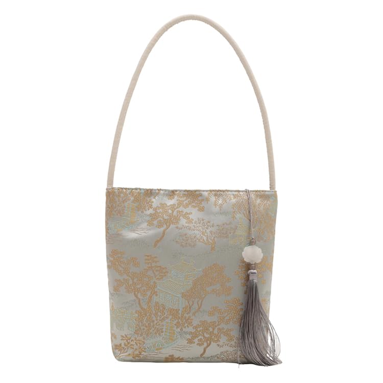 retro handbag for women, Elegant Embroidered flower design, large capacity shoulder bag, elegant temperament