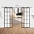 BARNSMITH 72in x 84in Double Glass Barn Door with 13FT Top Mounted Hardware Kit, 5-lite Modern Black Aluminum Tempered Frosted Glass Sliding Door, Assemble Required(2 * 36inx 84in)