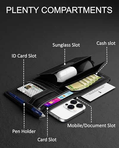 Image of FEDUS Pack of 2 Premium Car Sun Visor Organizer and Storage Car Document Holder, Sunglasses Holder for Car, All New Accessories Multipocket Pouch Auto Interior Accessories for Truck, SUV