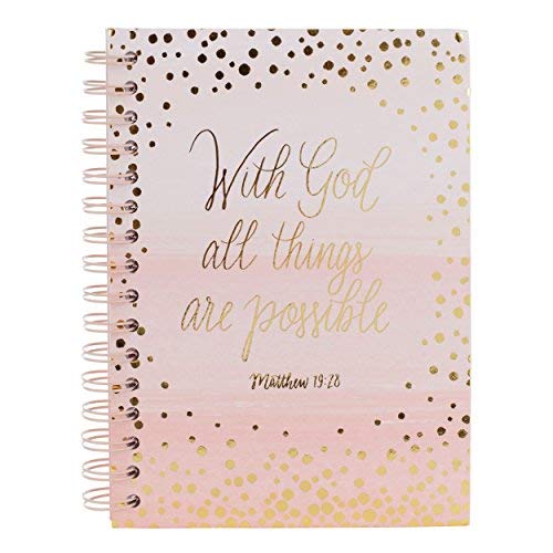 Small Hardcover Journal Notebook Notepad: Tri-Coastal Design Lined Spiral Notebooks/Journals with Spiritual Bible Quote - Personal Diary for Writing Notes in and Journaling - Gold Foil Dots Cover