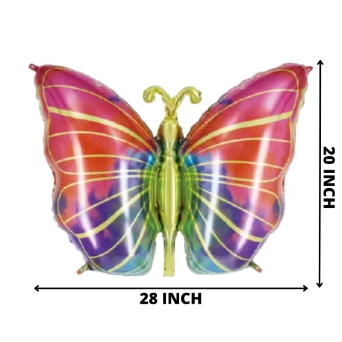 Image of Party Decorz 20X28 Inch Multicolor Butterfly Foil Balloon For Butterfly Theme Birthday Party Decoration, Children Birthday Party Decoration