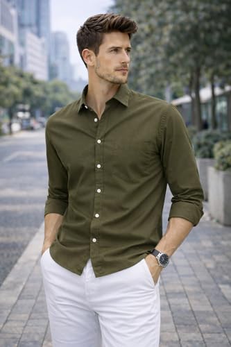 Image of Ben Martin Shirt for Men | Regular Casual Shirts for Mens' | Men's Casual Shirt's Slim Fit | Full Sleeve Cotton Shirts for Men's | Solid Shirt's for Mens Stylish | Formal & Casual Office Wear Shirts