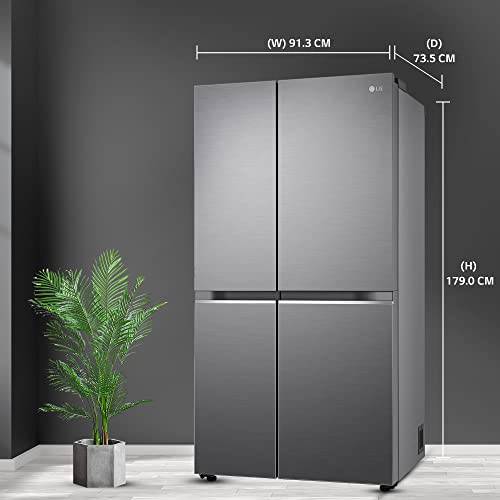 Image of LG 655 L Frost-Free Inverter Wi-Fi Side-By-Side Refrigerator (GL-B257EPZX, Shiny Steel, Door Cooling+ with Hygiene Fresh)