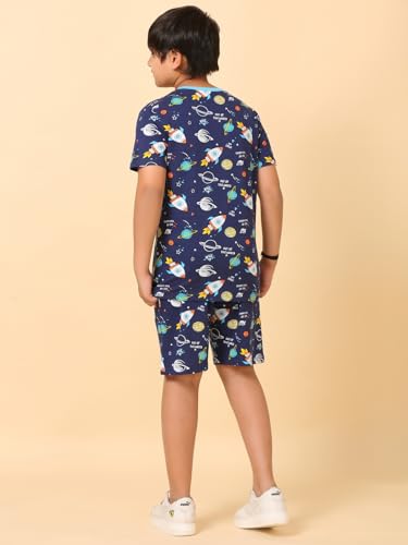 Image of Boys Halfsleeves Cotton Solid /Printed T-Shirt & Shorts Summer Co-ord Set /Clothing Set /Casual wear
