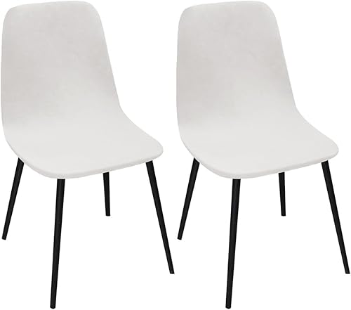 Miniatura 14 de Paquete de 2 fundas de terciopelo para sillas de comedor, lavables, extraíbles, de mediados de siglo, modernas, curvas, sin brazos, para decoración