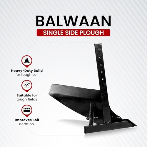 Image of Balwaan Krishi Single Side Plough, 45.7 cm Length, Heavy-Duty Agricultural Implement for Power Weeders