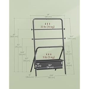 Vasaglefreestandingtowelrackfoldableblanketholdertowelholderwith4hooksfabricbasket39incheshighforbedroomlivingroombathroominkblackandslategrayulls020b01 Urban Country Home Decor Vasagle freestanding towel rack foldable blanket holder towel holder with 4 hooks fabric basket 39 inches high for bedroom living room bathroom ink black and slate gray ulls020b01 urban country home decor