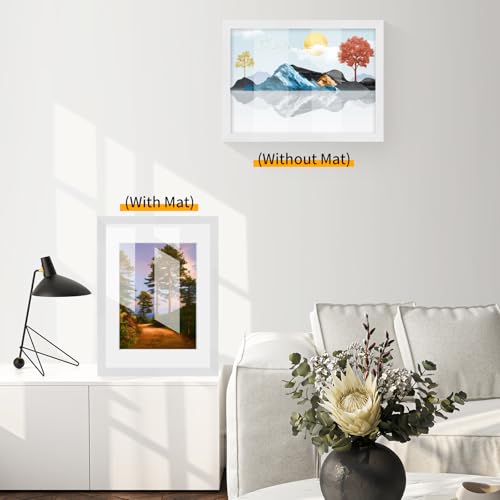 puthiac 9x12 Oak Wood Picture Frams - Minimalist 9x12 Oak Wood Frames, 9"x12" Picture Frame Wood, Natural Solid Wooden Picture Frames for Wall Art Photo and Prints(3 Pack, White)