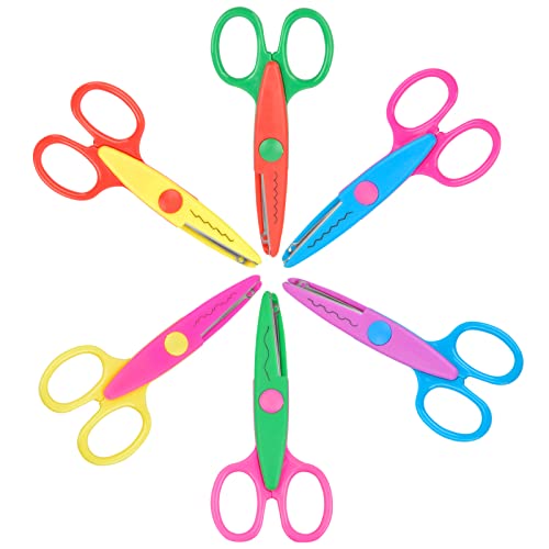 Ciseaux pour Enfants Ensemble de 6 Ciseaux Scrapbooking Créative Ciseaux de Coupe en Zigzag Outils de Coupe pour Loisirs Créatifs