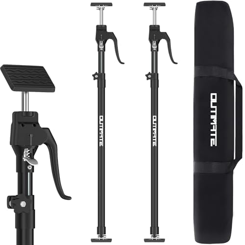 OUTIMATE Deckenstütze & Montagestütze Schwerlast, Schrankheber für die Montage mit 70 kg Tragkraft, verstellbare Teleskopstange von 125 cm bis 290 cm, 2 Stück