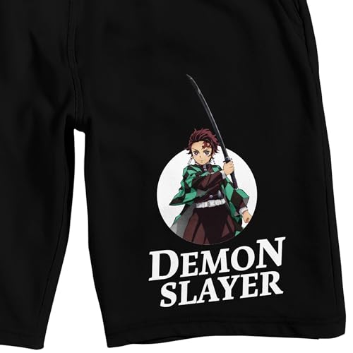 Demon Slayer Tanjiro Men's Black Sleep Pajama Shorts2