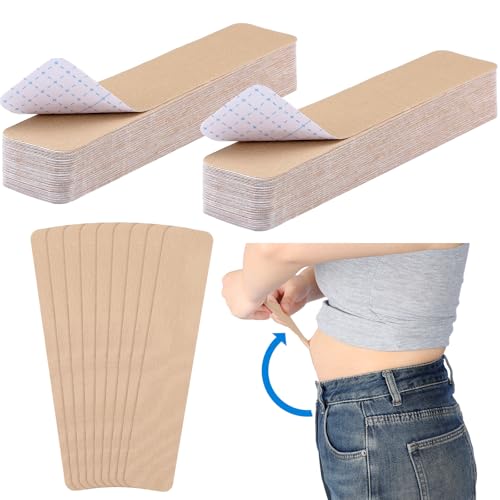 Geiserailie 50 Pcs Tummy Lift Tape Waterproof Tummy Lifting Tape Body Control Precut Adhesive Strips for Women Saggy Loose Skin Flat Stomach Back Fat Belly(Rectangle)