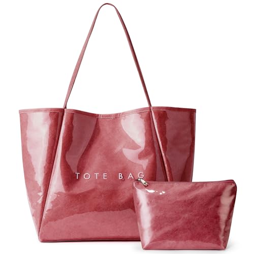 Image of KALIDI PVC Tote Women Weekender Bag Large Shopper Handbag Oversize Shoulder Travel Purse