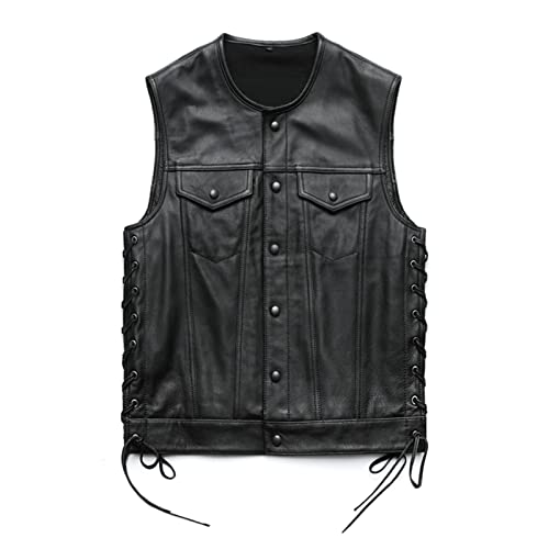 Gilet de moto pour homme en cuir fin pour rouler confortablement au printemps - 5