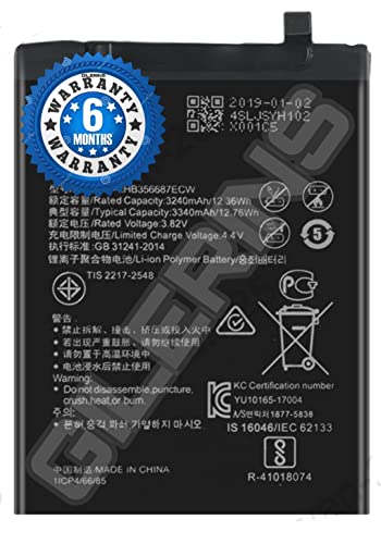 Image of Original (HB356687ECW) Battery for Honor 7X / 9i Huawei P30 Lite Mate 10 Lite Mate SE / G10 Nova 3i 2i 2S 4E Nova 2 Plus [HB356687ECW] battrey with 6 Months Warranty Battery (for Honor 7X)
