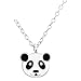 Laimons Kids Collier avec pendentif pour enfant panda noir, blanc argent sterling 925
