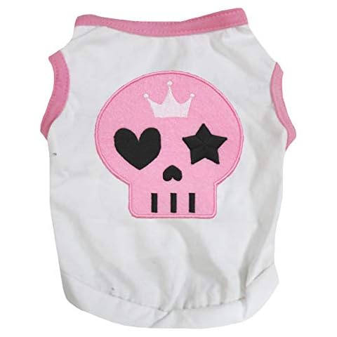 Petitebella Pink Skull Face Dog Shirt Cover