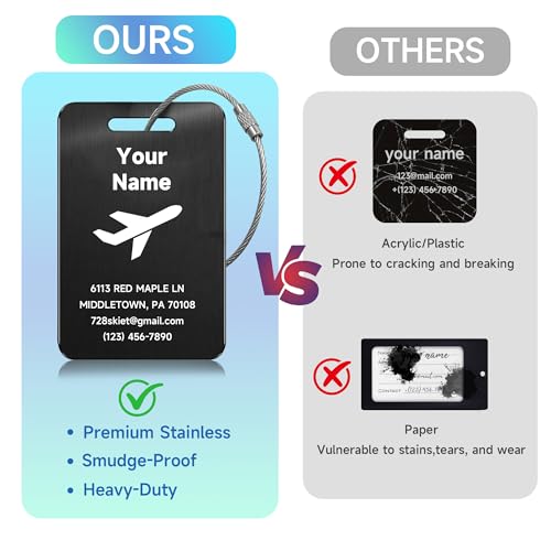 Save on Custom Stainless Steel Luggage Tags with Code 32QZ89UP - Image 2