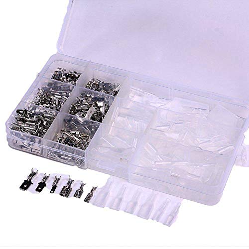 Preisvergleich Produktbild Galapara Flachsteckhülsen,Crimpzange Flachsteckhülsen Set,Crimpwerkzeug mit 270 stücke Kabelstecker Elektrische Draht Crimp Terminal Connector Männlich Weiblich Spaten Assorted Kit