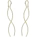 Produktbild MYA Art Hängende Damen Ohrhänger Durchzieher 925 Sterling Silber Gelbgold Gold Vergoldet mit Spirale Ohrringe zum Durchziehen Hängend Lang MYASIOHR-50