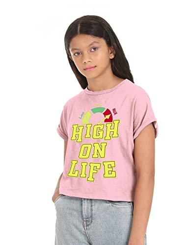 Image of SUGR Basics Girl's Graphic Regular Fit T-Shirts