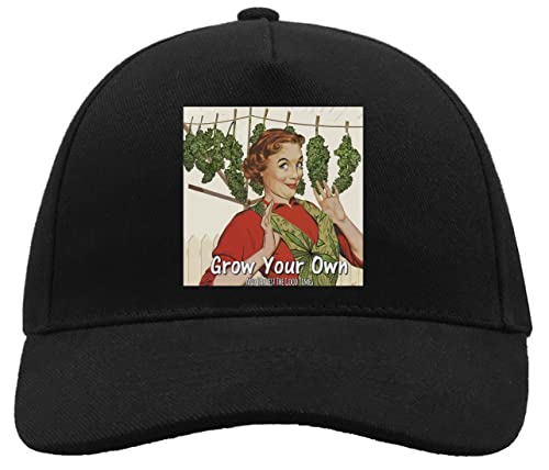Grow Your Own Weed and Harvest Good Times Funny Poster Casquette Unisexe Confortable de Camionneur de Baseball en Coton brossé avec Boucle Noir