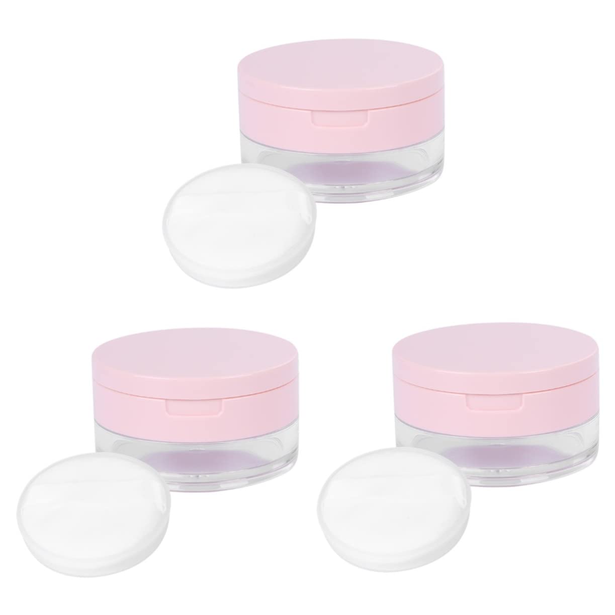 STAHAD 3pcs Small Cosmetic Containers Powder Puff Case