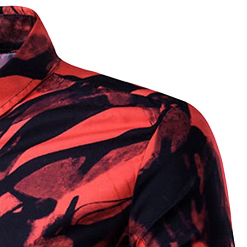 Men's Printed Ink Long Sleeve Shirt Slim Fit Button Down Floral Tie-Dye Dress Shirts Fashion Casual Lapel Shirts4