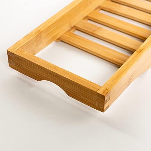 Unibos Bamboo Caddy Wood Bath Tub Rack Bathroom Shelf Tidy Tray Storage Organiser (Natural)