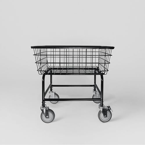 LVP Work Horse Commercial Laundry Cart with Removable Handle 2.78 Bushels (Black, Regular)