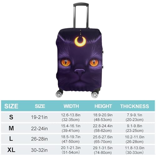 Carry On Luggage Cover Witch Magical Moon Black Cat Art (1) Anti Scratch Travel Luggage Covers for Suitcase Anti-Scratch Travel Suitcase Cover2