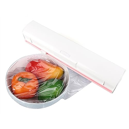 Plastic Wrap Dispenser with Cutter, Reusable Wrap Dispenser with Slide Cutter Refillable Cling Wrap Aluminum Foil Dispenser with Slide Cutter Foil and Cling Film Cutte Storage
