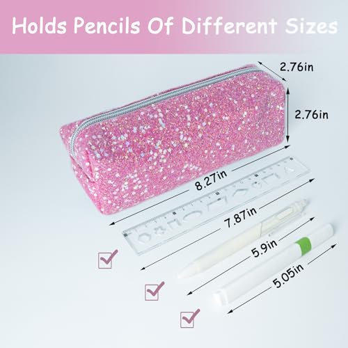 Image of Pencil Case，Pen Case, Pencil Bag, Pencil Pouch,Pencil Case Cute Pencil Office Stationery Coin Pouch Cosmetic Bag -Portable Stationery Pen Bag-Light White