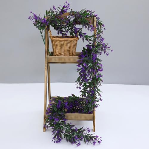 6Pcs Artificial Hanging Plants Fern Vine,Faux Plastic Plants Fake Ivy Vine Greenery Garland with Purple Flower,Outdoor Indoor Decorations for Balcony Living Room Garden Wall Home Wedding Party Decor by Huixinglin - Image 4