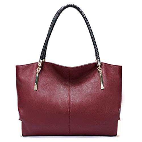 Sac à main en cuir de vachette pour femme véritable maroquinerie rouge tendance